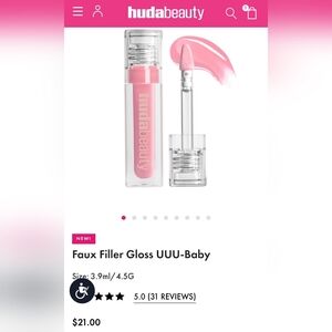 Huda Beauty Faux Filler Gloss in UUU- Baby